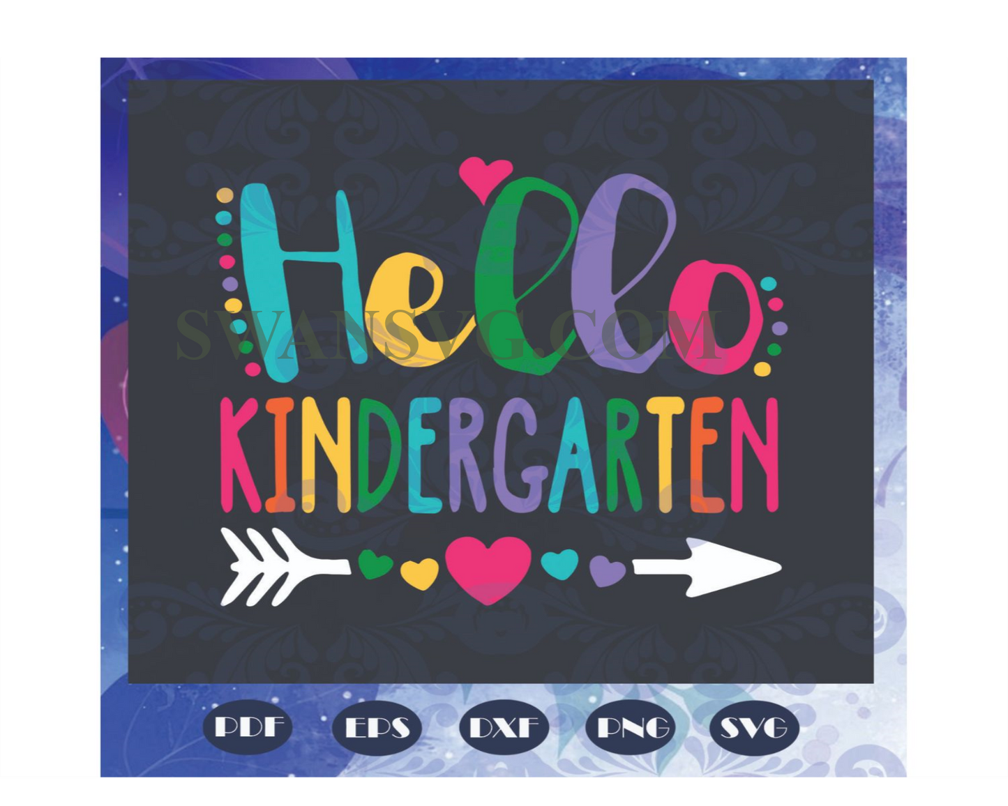 Hello kindergarten svg, 100th Days svg, back to school svg