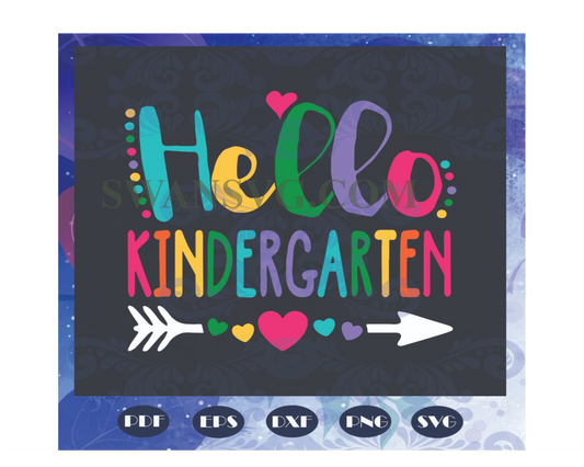 Hello kindergarten svg, 100th Days svg, back to school svg