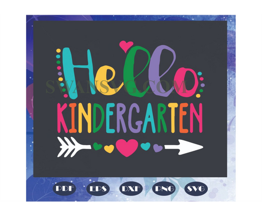 Hello kindergarten svg, back to school svg, school svg