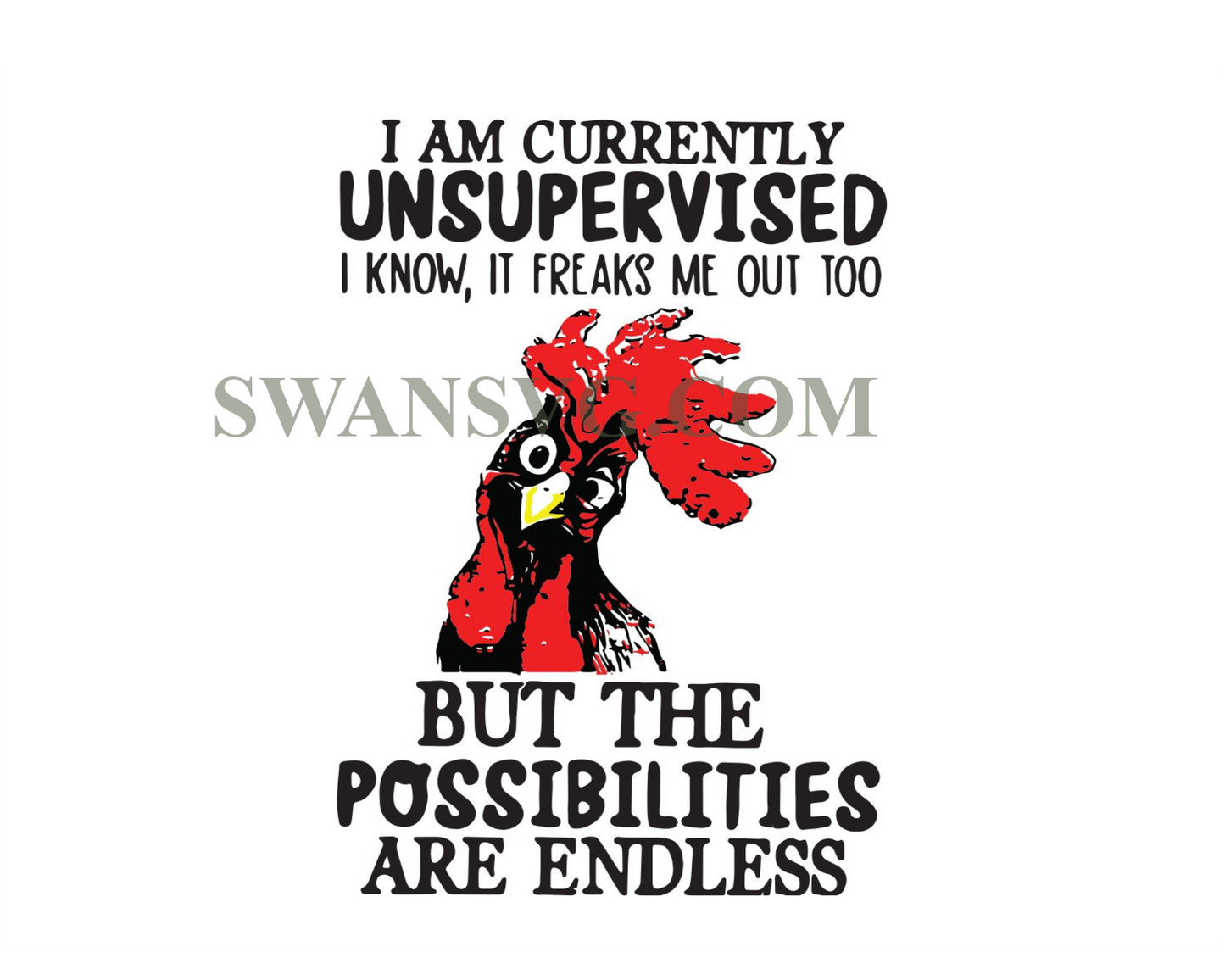 I Am Currently Unsupervised, Trending Svg, Chicken Svg