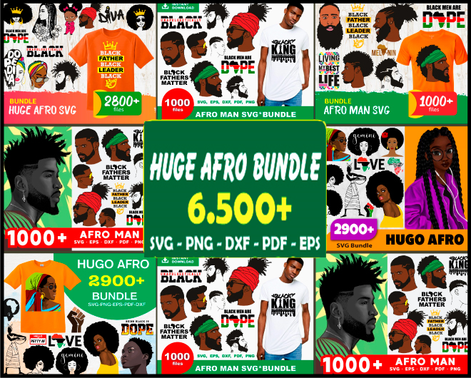 6500 Huge Afro Bundle Svg, Melanin Svg, Africa Girl Svg, Afro Girl