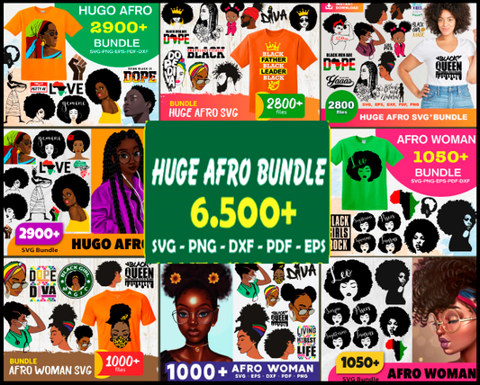 6500 Huge Afro Woman Svg, Black Girl Svg, Black Women Svg