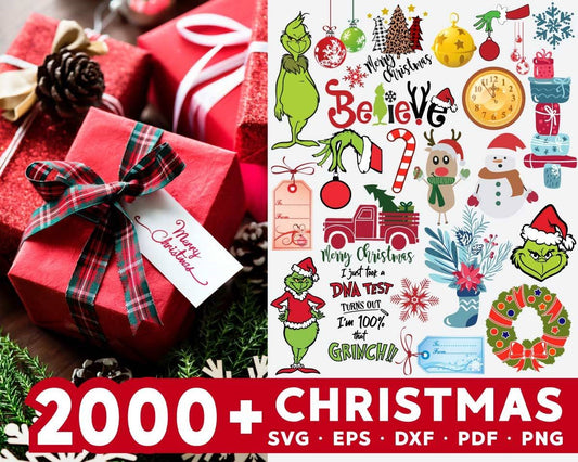 2000 Mega Christmas Bundle Svg, Christmas Svg, Grinch svg