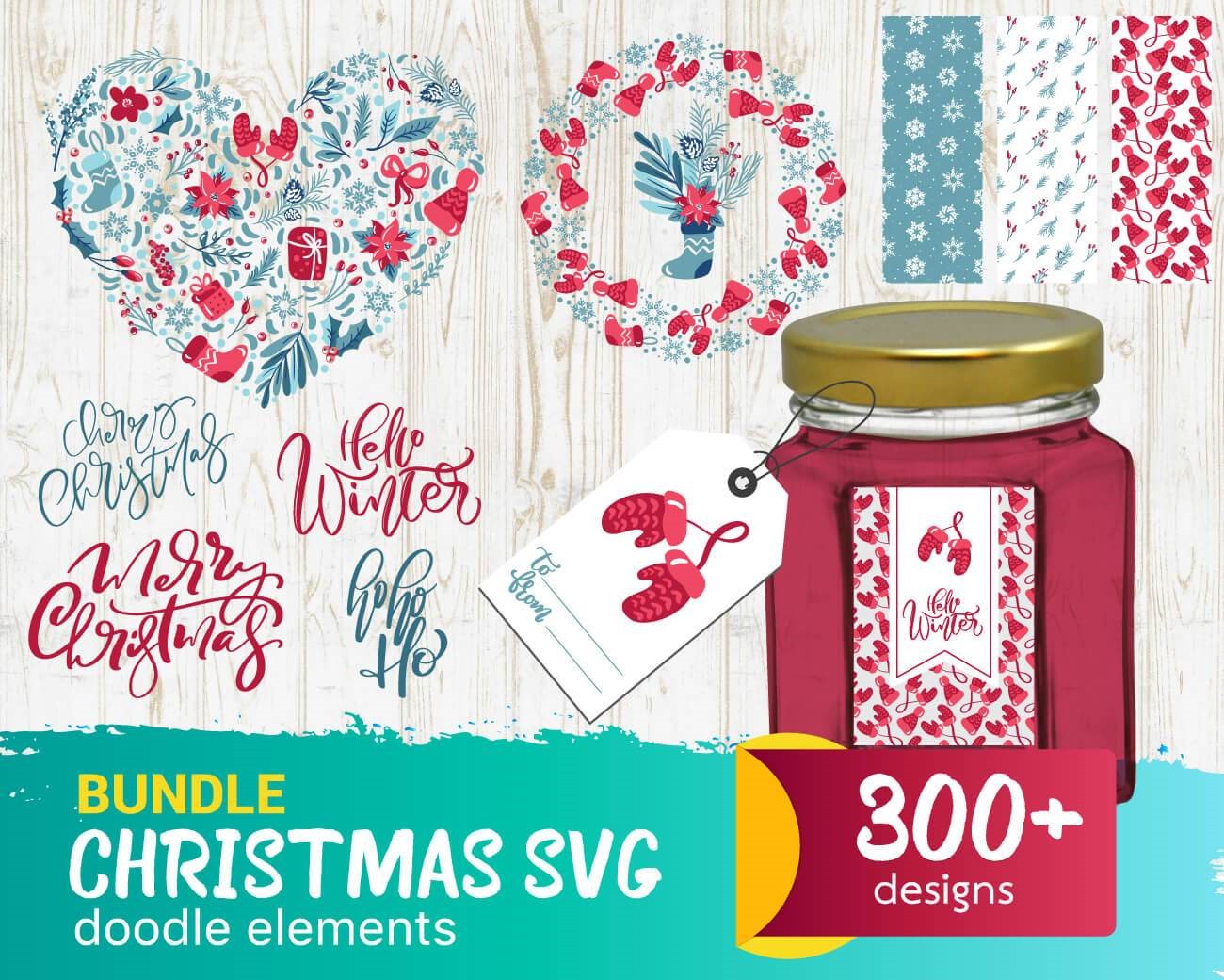 300 Christmas Bundle Svg, Christmas Svg, Christmas Heart