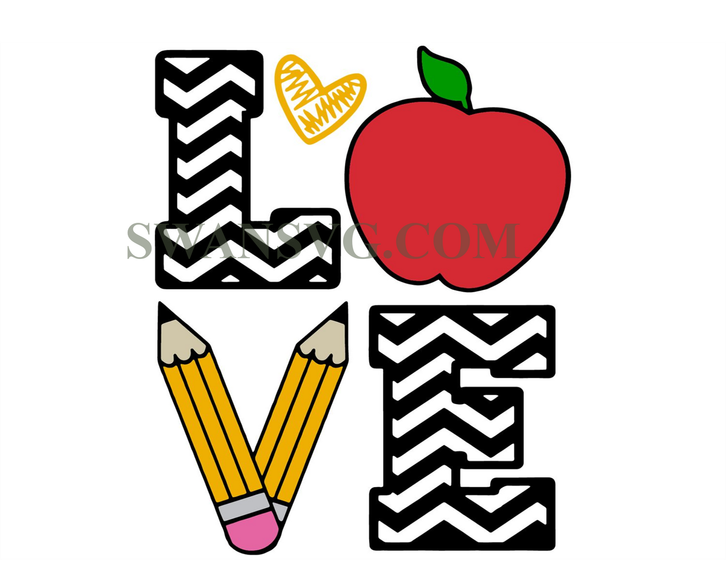 Love pencil svg,teach svg,apple teacher svg