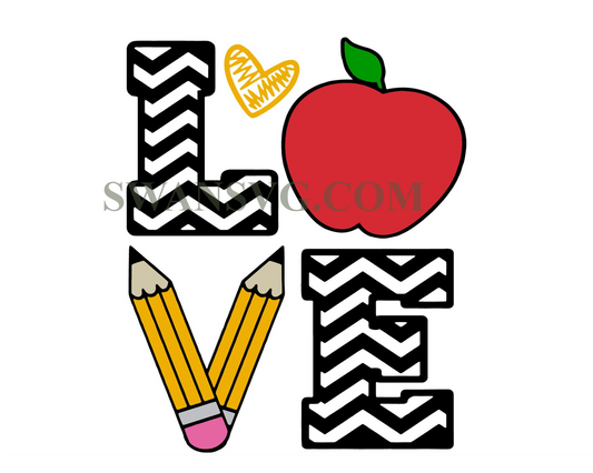 Love pencil svg,teach svg,apple teacher svg