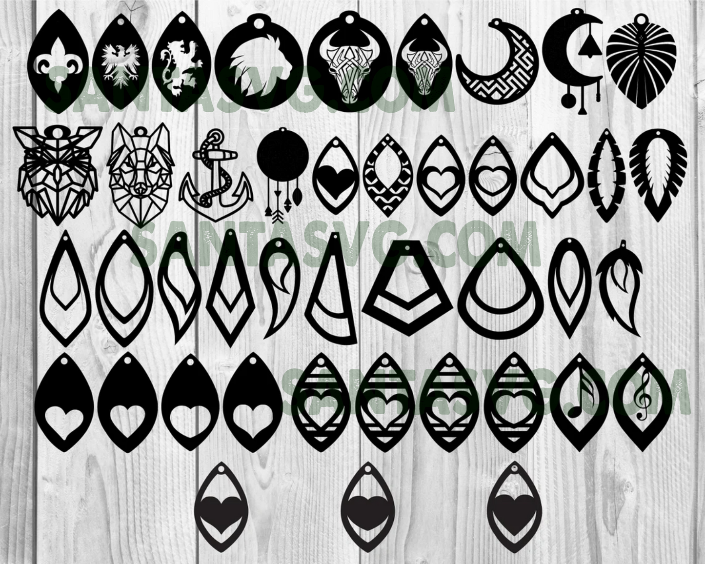 300 Huge Jewelry Bundle Svg, Teardrop Svg, Pendant Svg, Earrings