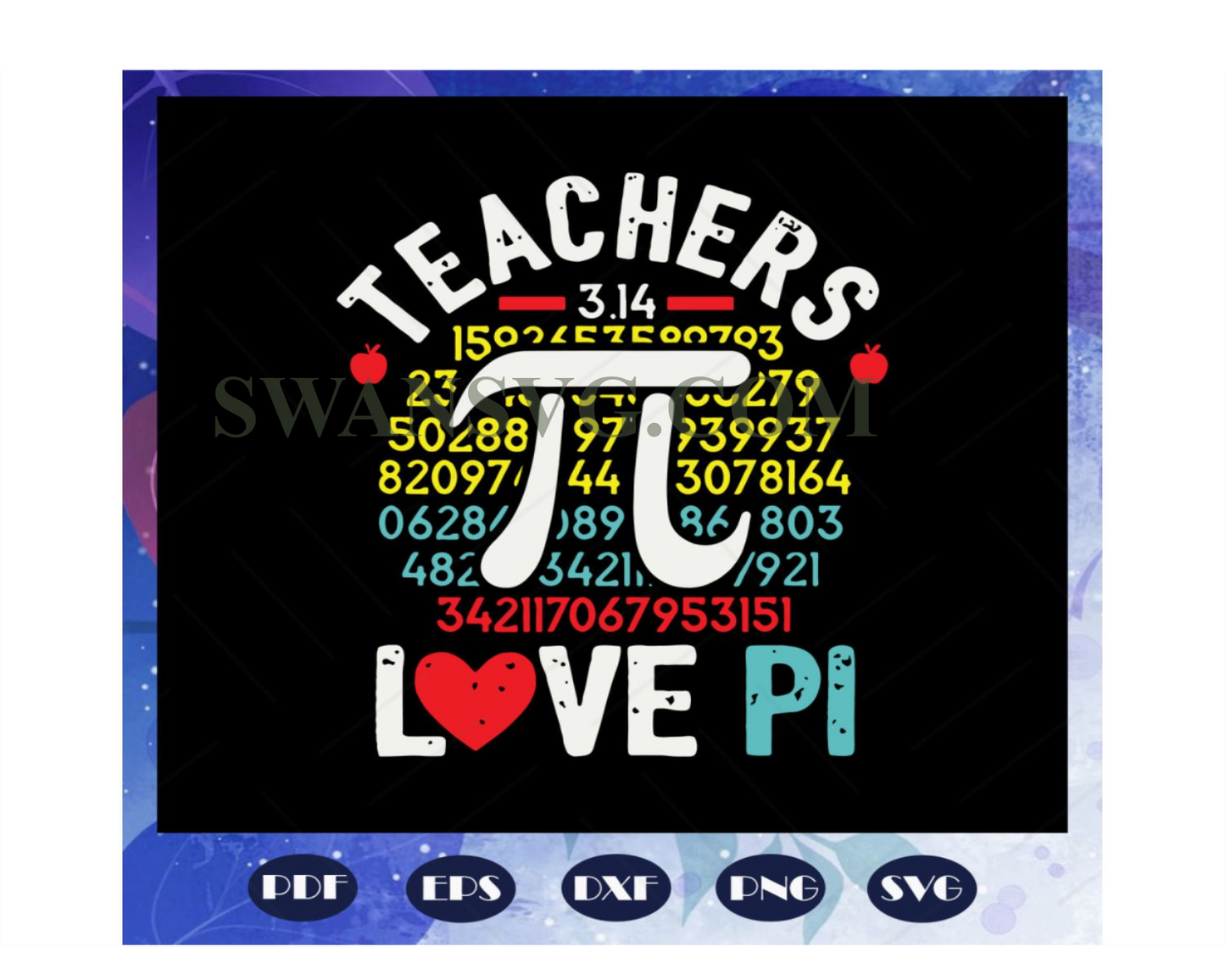 Teachers love pi, pi svg, pi day, pi day gift, pi symbo