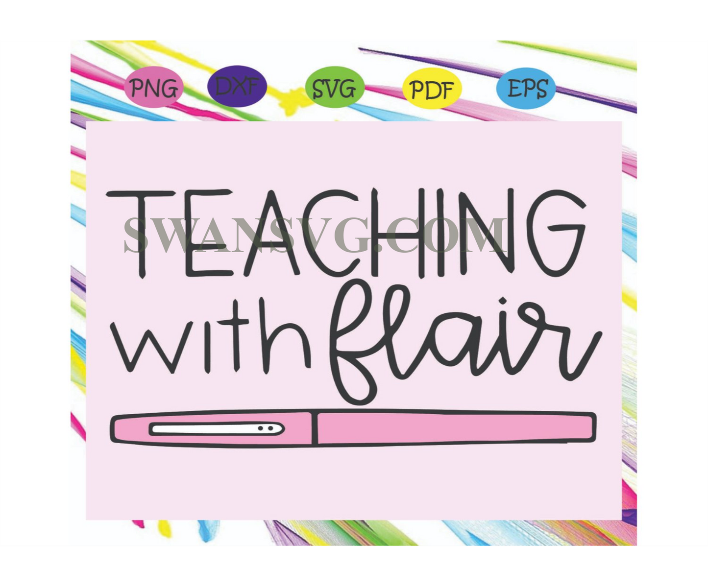 Teaching With Flair svg, 100th Days svg, First Day of School