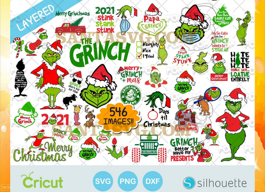Grinch Bundle SVG, Grinch SVG, Grinch Cutting Image, Christmas svg