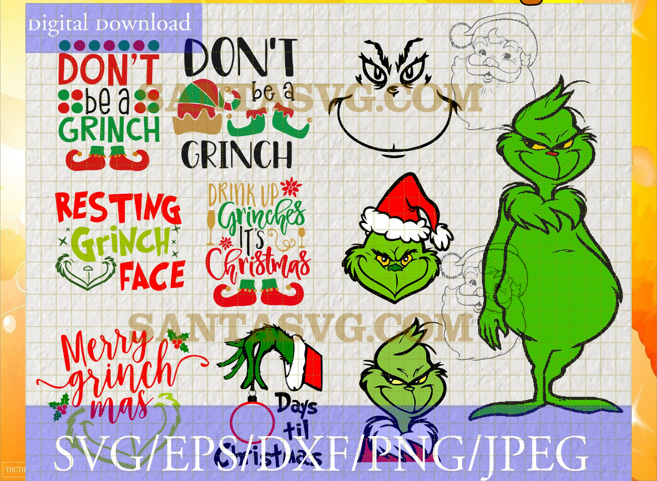 Grinch Bundle SVG, Grinch SVG, Grinch Cutting Image, Christmas svg