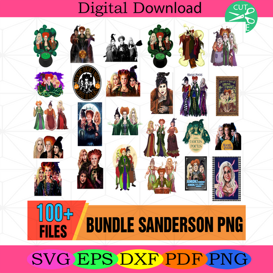 Sanderson Sisters Witch Png Sublimation Bundle, Hocus Pocus Png Bundle