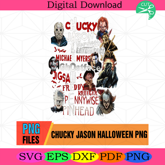 Chucky Jason Halloween Png, Horror Ghost Mask Halloween PNG, Horror