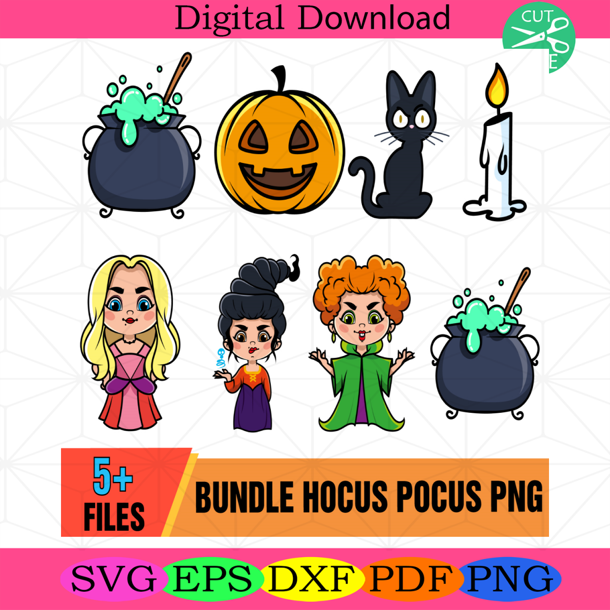 Cute Hocus Pocus Png Bundle, Bunch Of Hocus Pocus, Black Cat Png