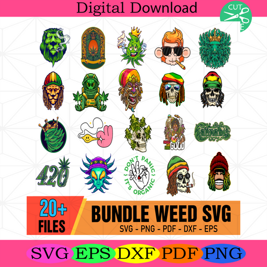 Weed Bundle SVG, Marijuana Svg, Pot leaf SVG, Cannabis Svg, Weed