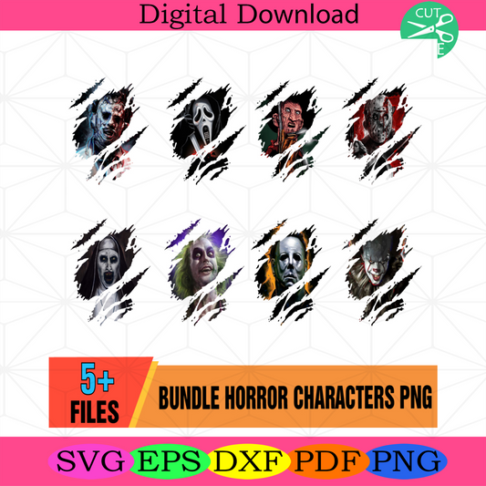 Halloween Horror Characters Bundle PNG, Serial Killers Png, Horror