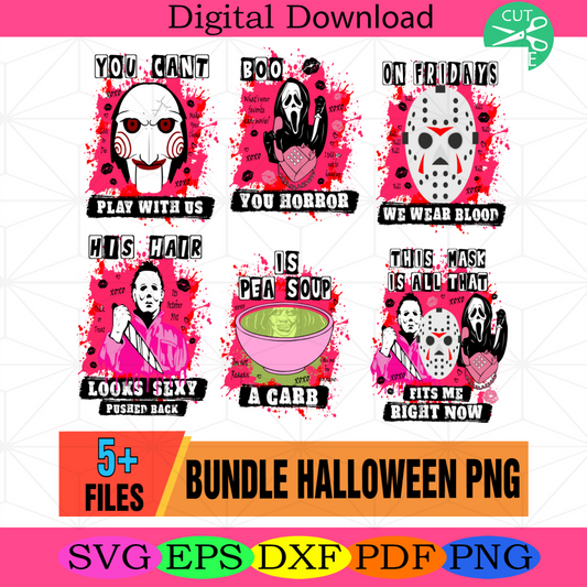 Horror Halloween Png Bundle, Horror Movies Png, Happy Halloween