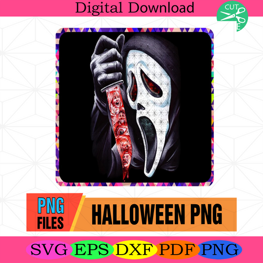 The Killler Ghost Face Png Sublimation, Scream Movie Png, Scary