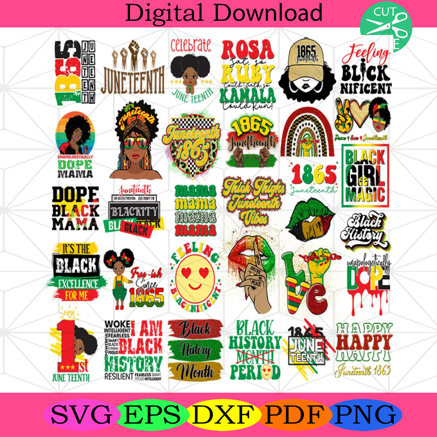 Juneteenth Png Bundle, Black History Png Sublimation, Freeish Blackity