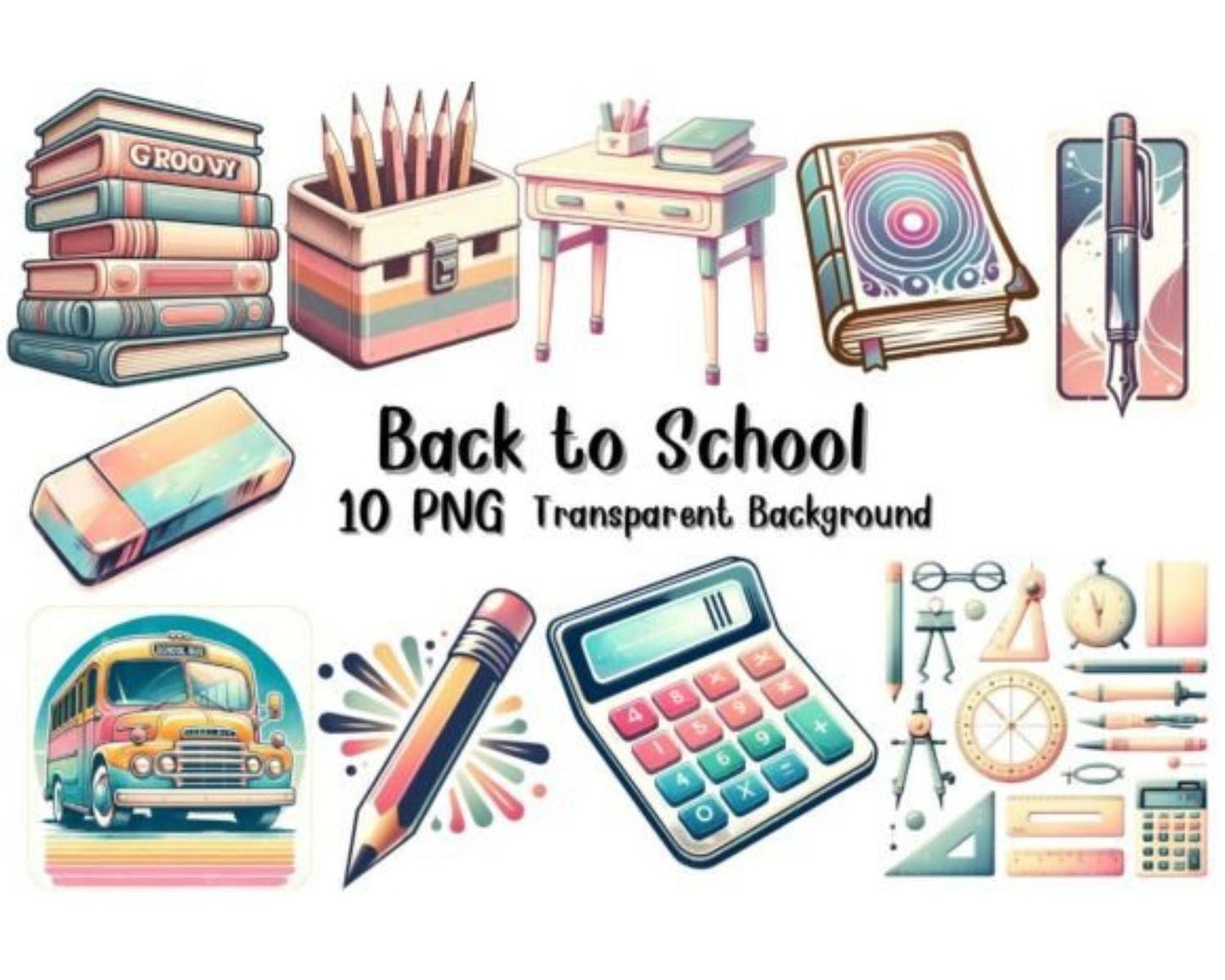 Back to School Clipart Set, Teacher PNG