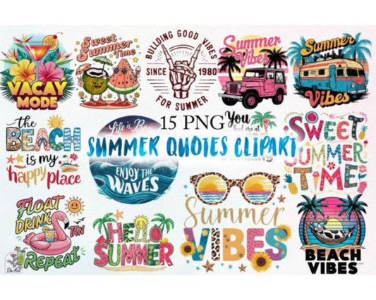 Summer Quotes Sublimation Clipart