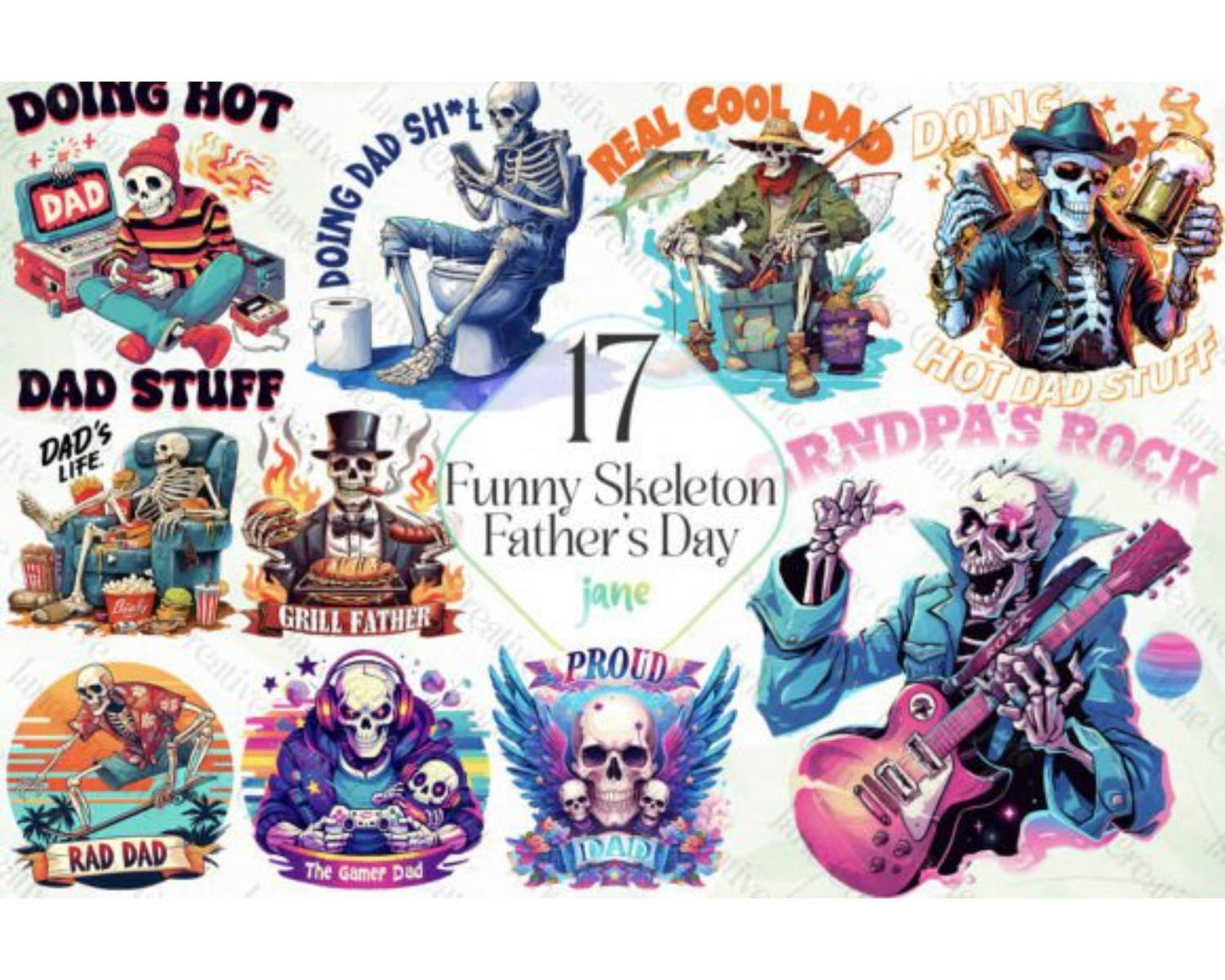 Funny Skeleton Fathers Day Bundle