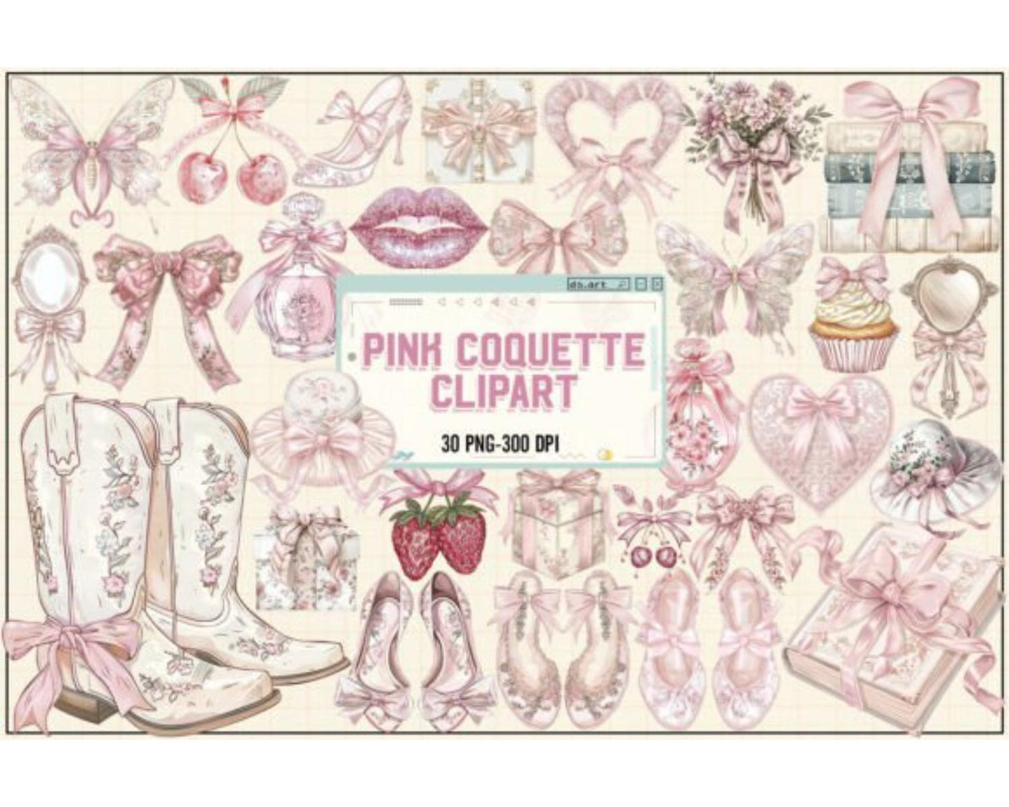 Pink Coquette Sublimation Clipart