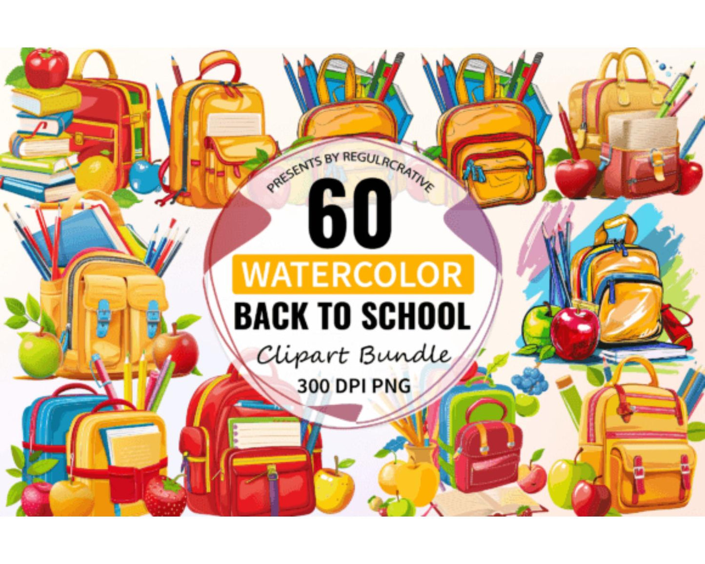 Back to School Clipart PNG Bundle