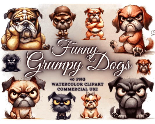 Funny Grumpy Dogs Clipart Funny Dog Png