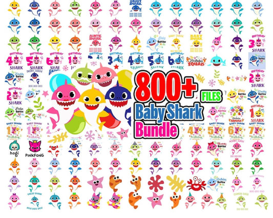 800 Files Baby Shark Bundle, Baby Shark Svg