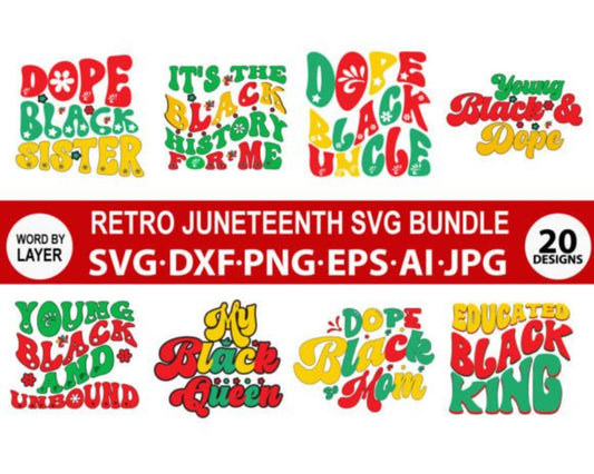 Retro Juneteenth Svg Bundle