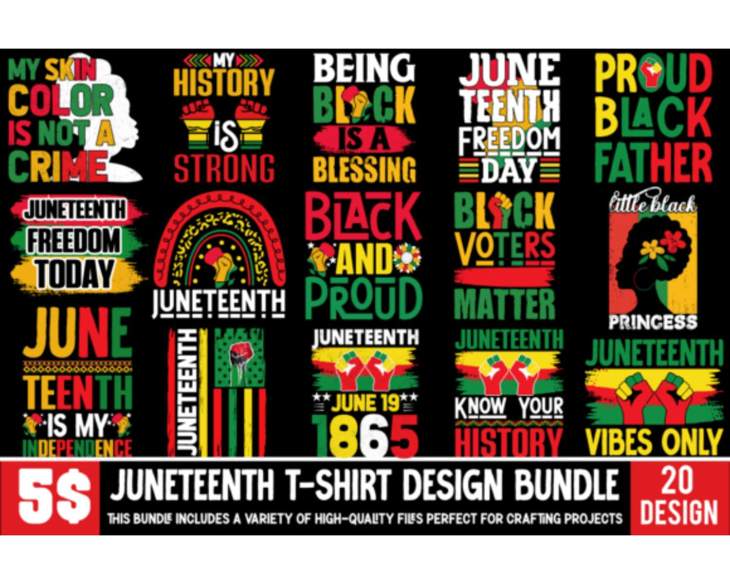 Juneteenth Tshirt Design Bundle