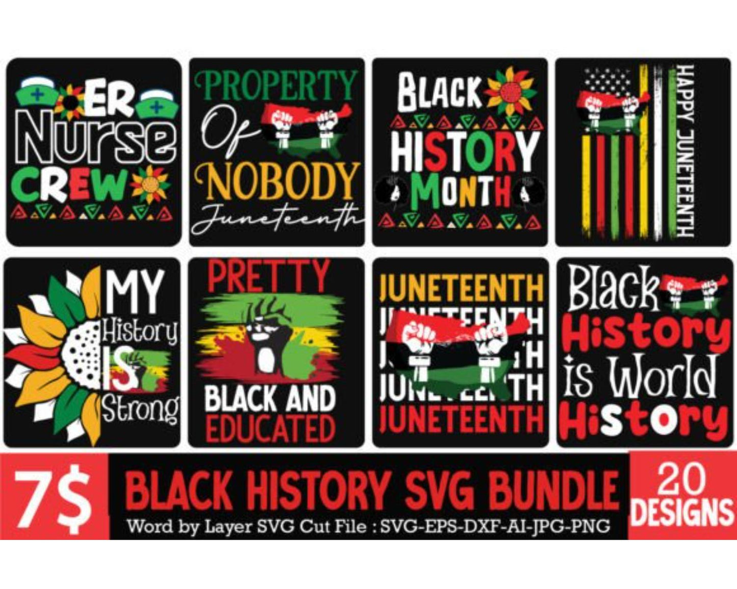 Black History SVG Bundle,Juneteenth SVG