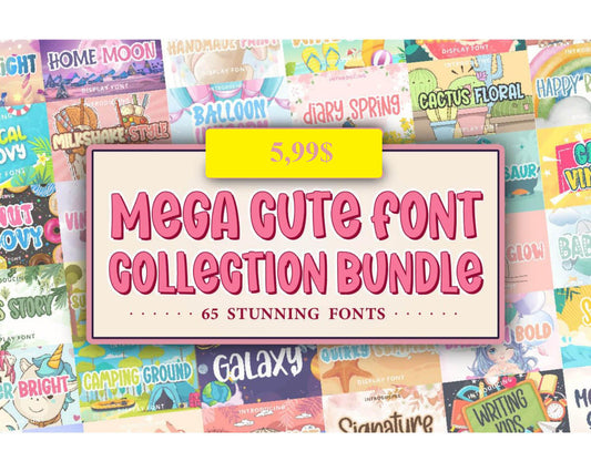 Mega Cute Font Collection Bundle