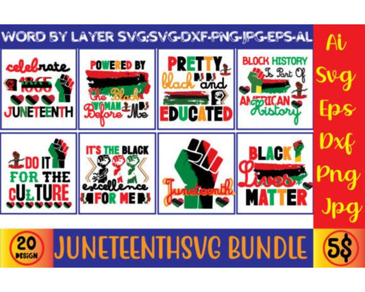 Juneteenth SVG Bundle,20 Designs