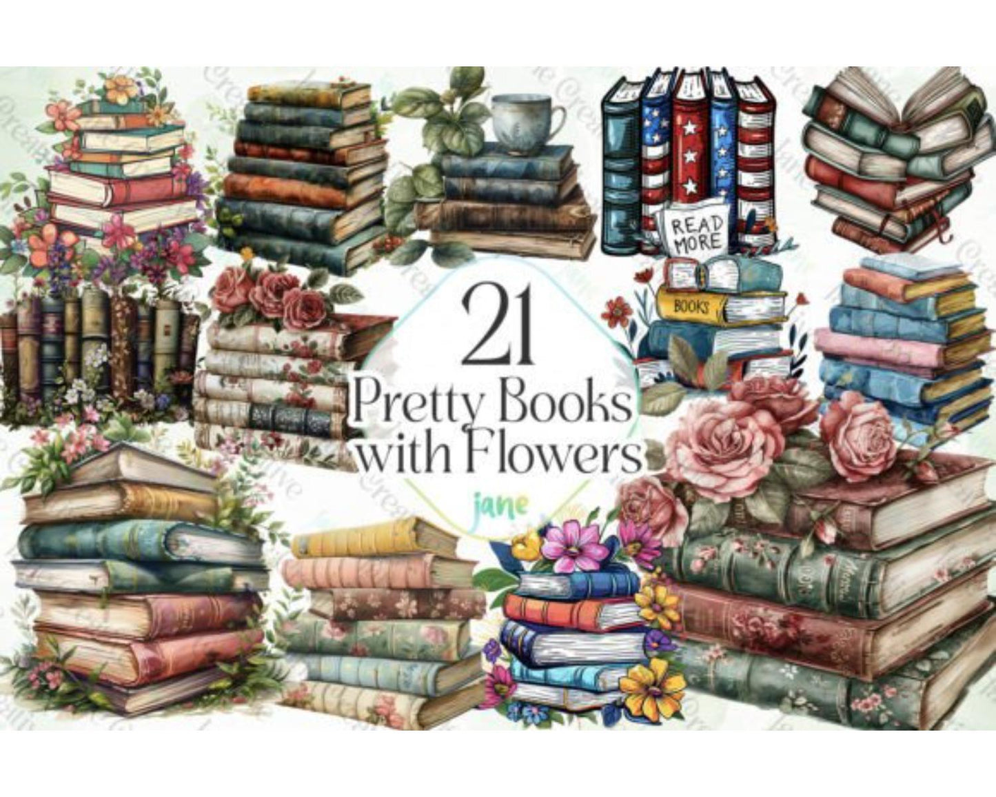 Pretty Books with Flowers Sublimation