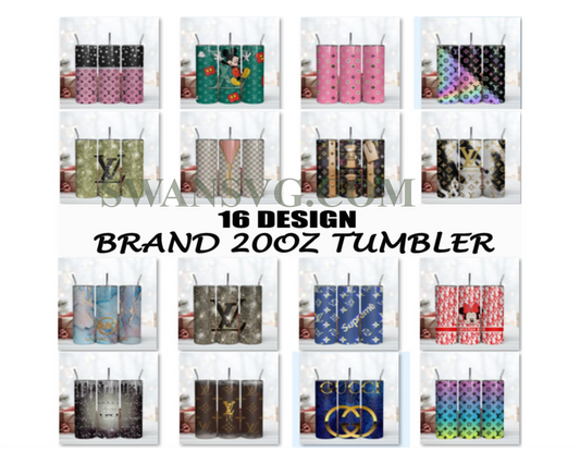 16 Tumbler Design Png, Fashion Logo Tumbler, Logo Tumbler