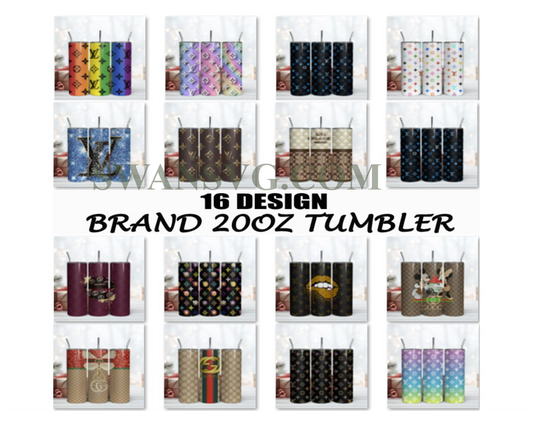 16 Tumbler Design Png, Fashion Logo Tumbler, Logo Tumbler