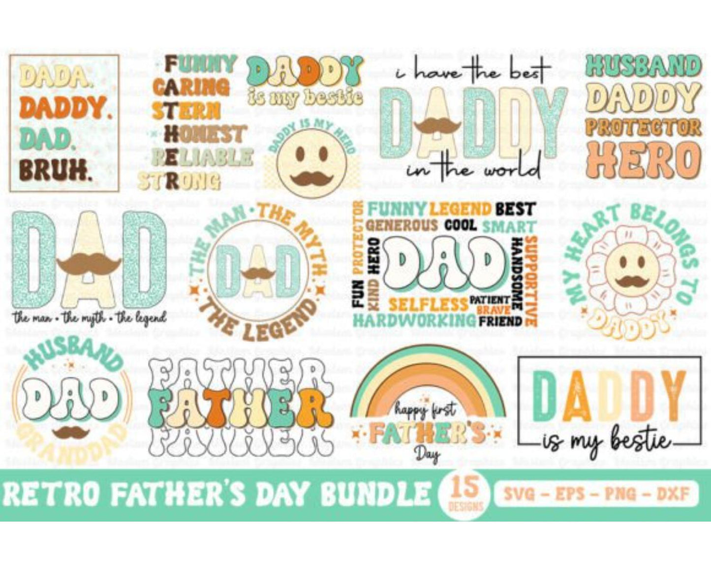 Retro Fathers Day Quotes SVG Bundle