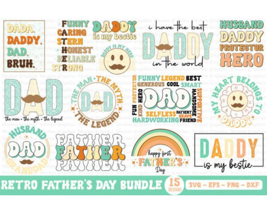 Retro Fathers Day Quotes SVG Bundle