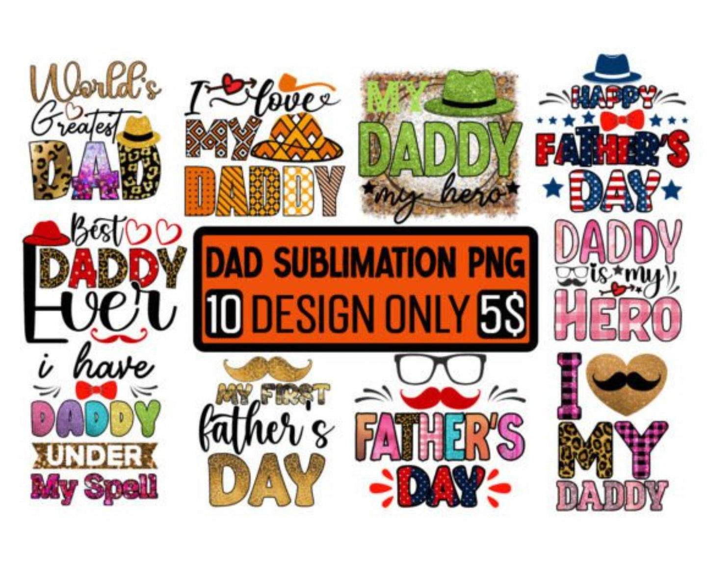 Dad Sublimation PNG Design Bundle