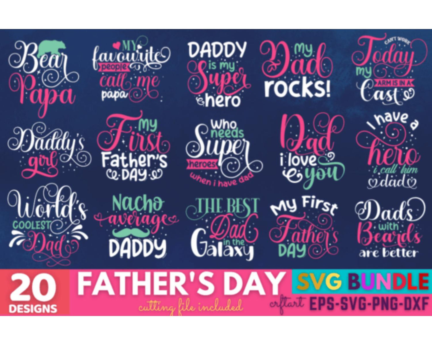 Fathers Day SVG Bundle, Dad SVG Bundle