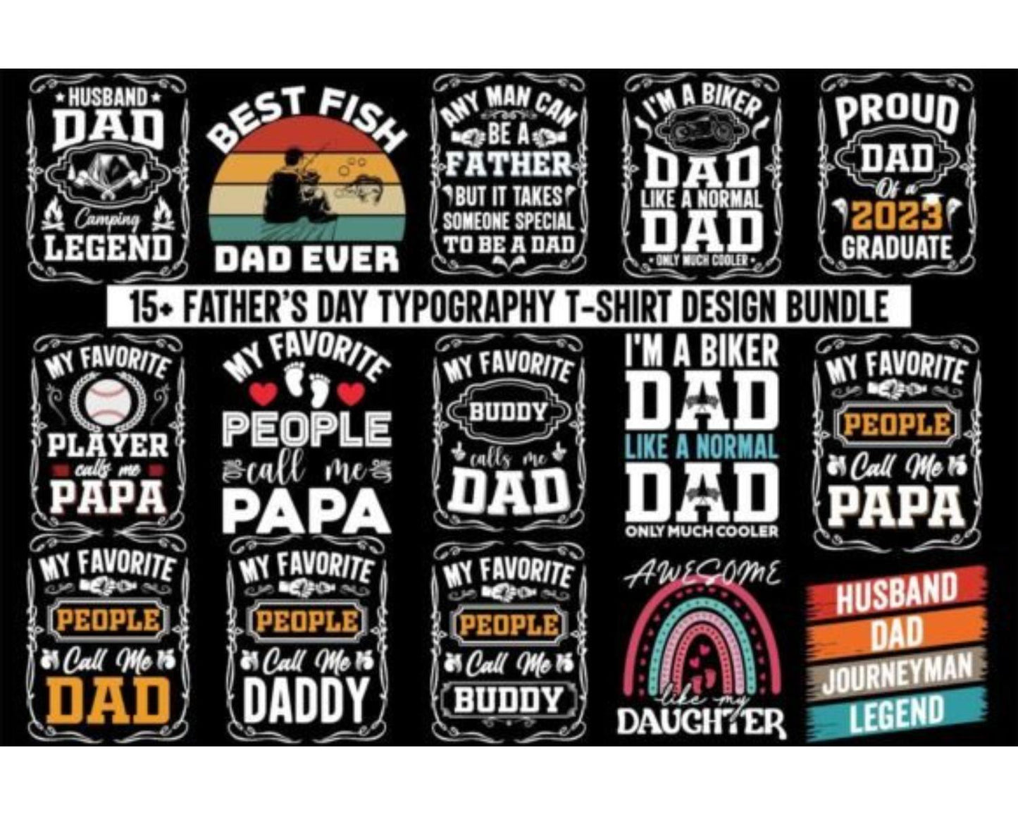 Fathers Day SVG Vintage Bundle Tshirt