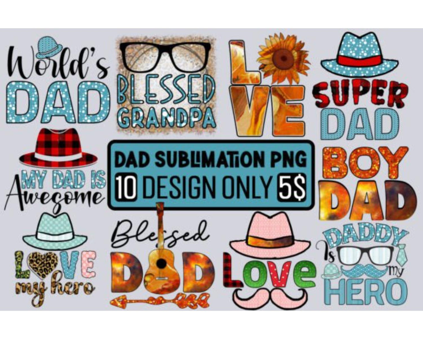 Dad Sublimation PNG BUndle