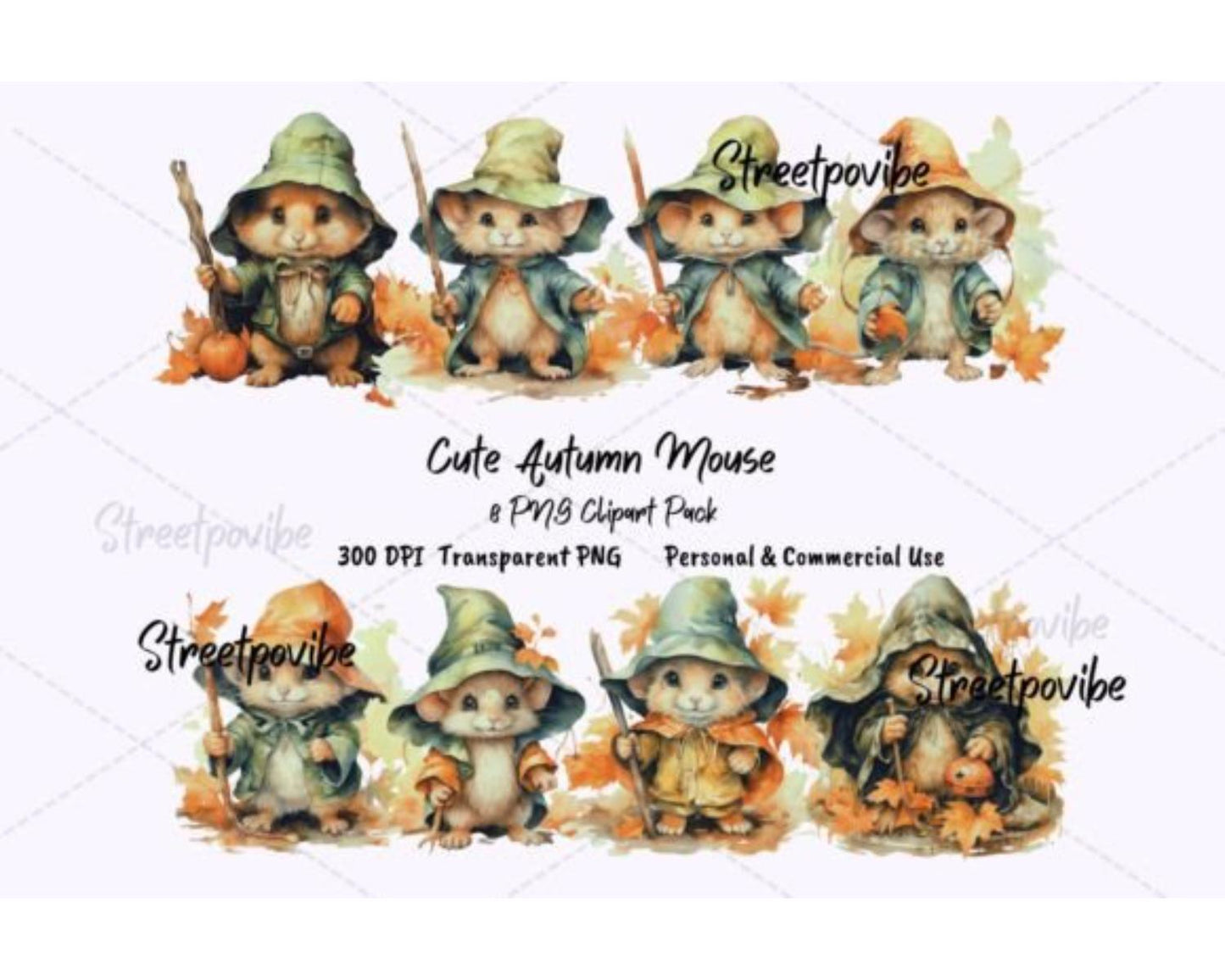 Cute Hallowen Mouse Clipart PNG Pack Art