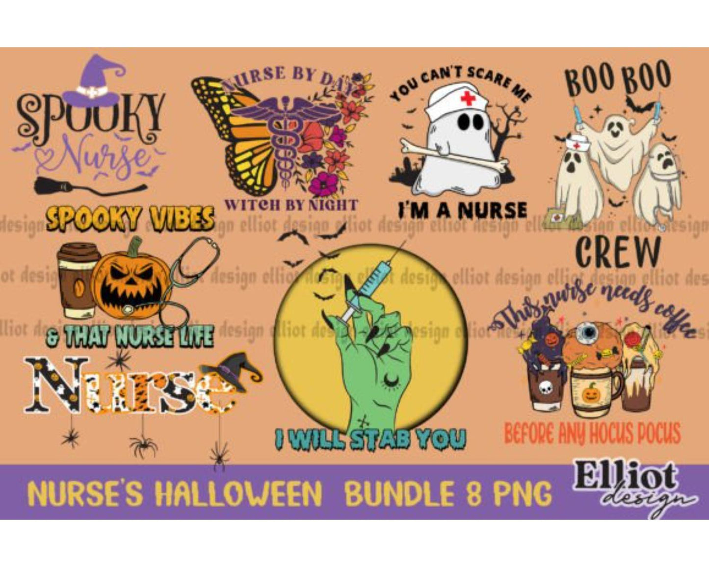 Nurses Halloween Bundle 8 PNG