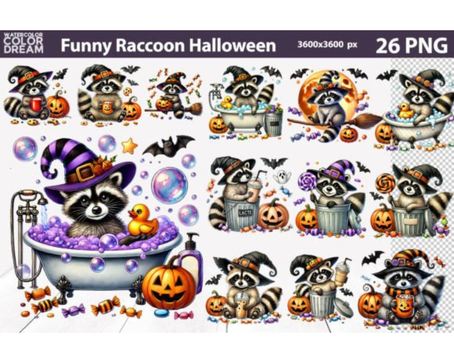 Cute Raccoon Halloween Bundle