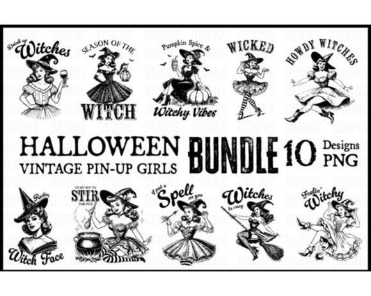 Vintage Pin up Girls Halloween Bundle