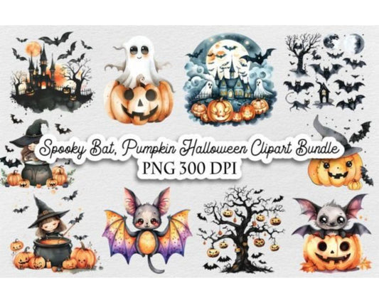 Spooky Bat Pumpkin Halloween Bundle