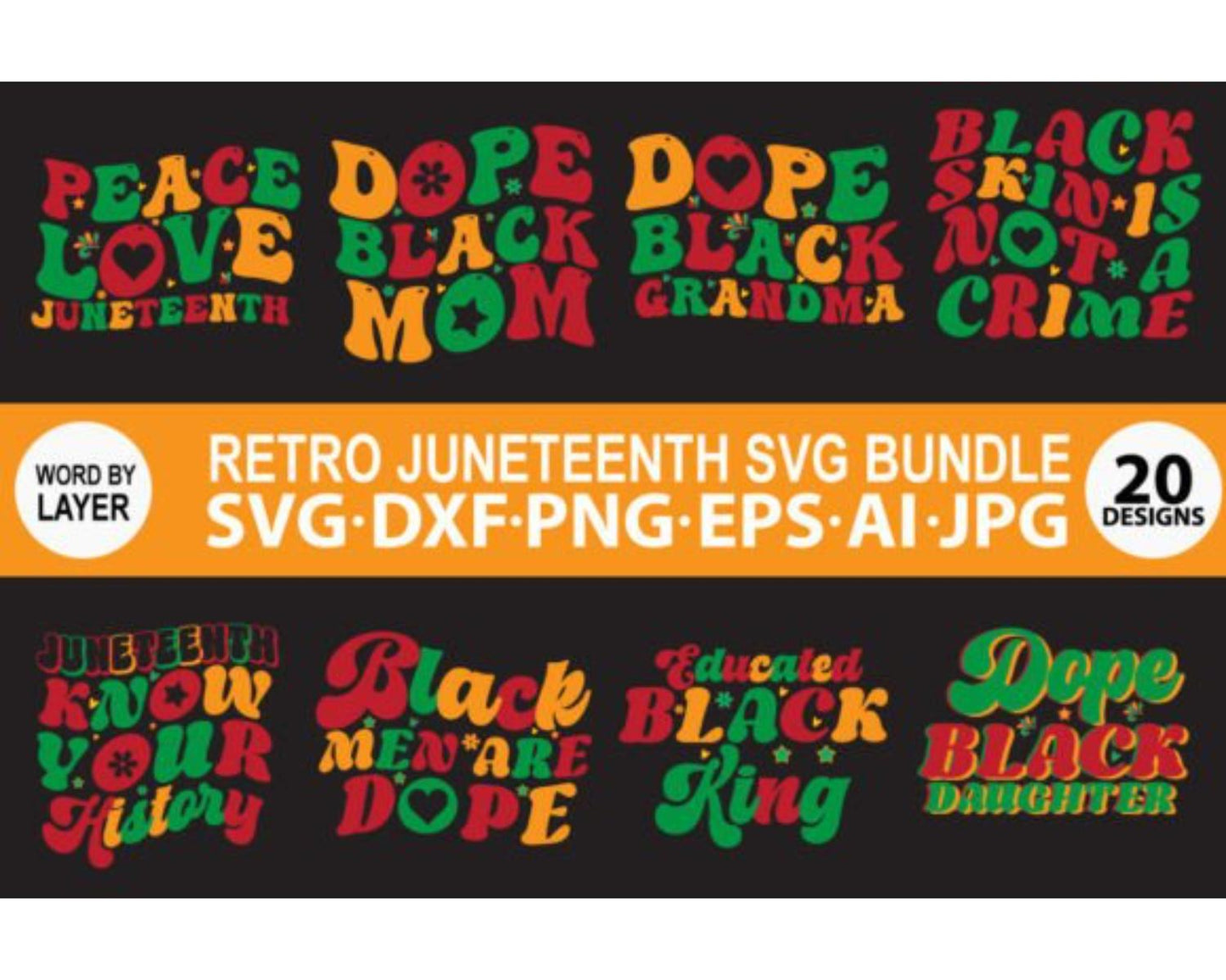 Retro Juneteenth Svg Bundle